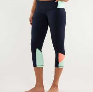 lululemon athletica Navy and Mint Leggings